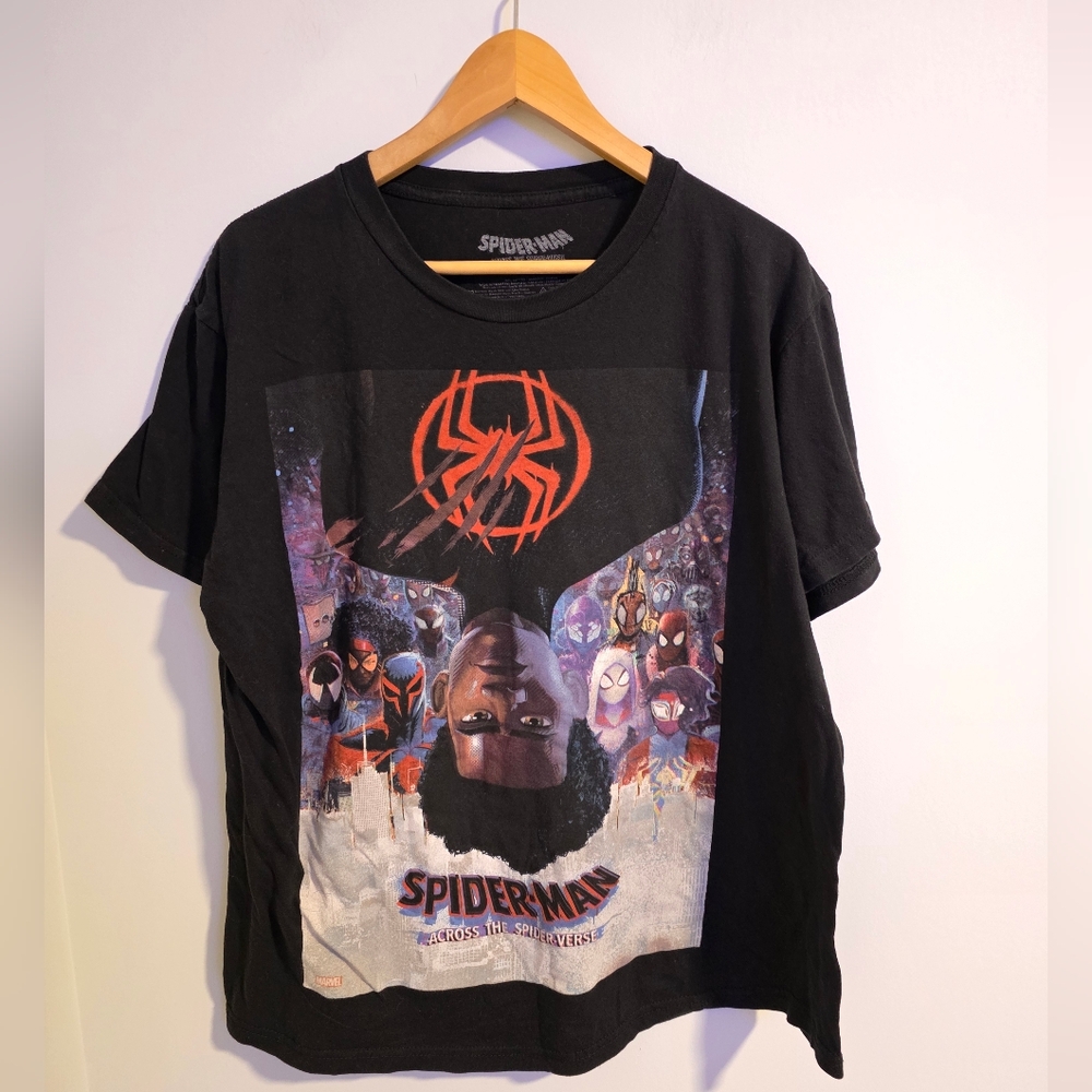 Spider-Man Across Spider-Verse Tee XL Marvel Graphic Shirt Miles Morales Black